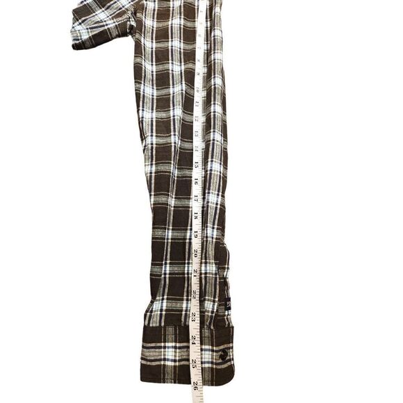 Scotch & Soda mens Med Plaid button up shirt. Regular fit green/brown longslv - Picture 5 of 11